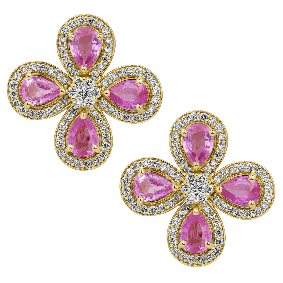 Earrings - Pink Sapphire and Diamond | Singhvi Jewels
