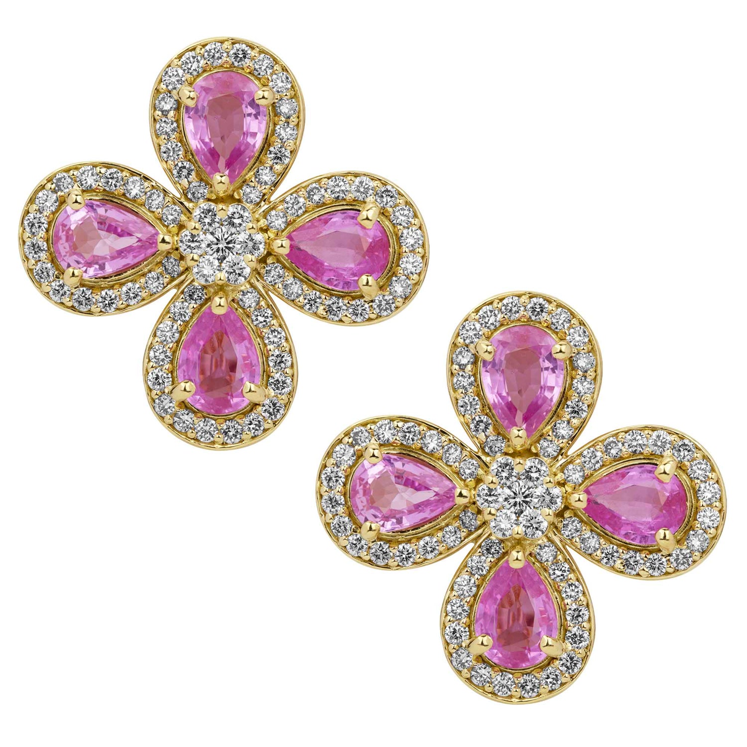 Earrings - Pink Sapphire and Diamond | Singhvi Jewels