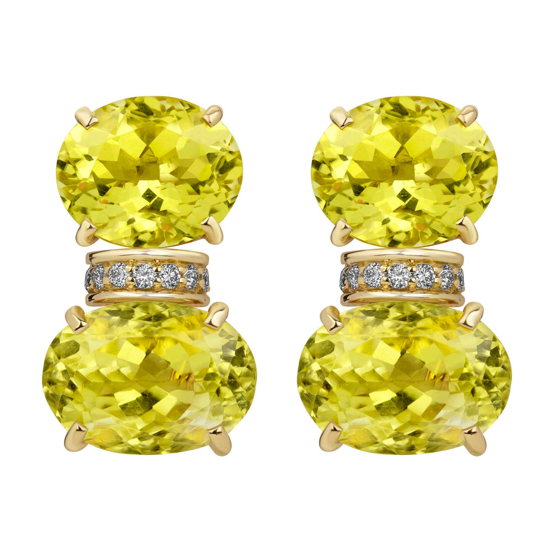 Earrings - Lemon Quartz and Diamond | Singhvi Jewels