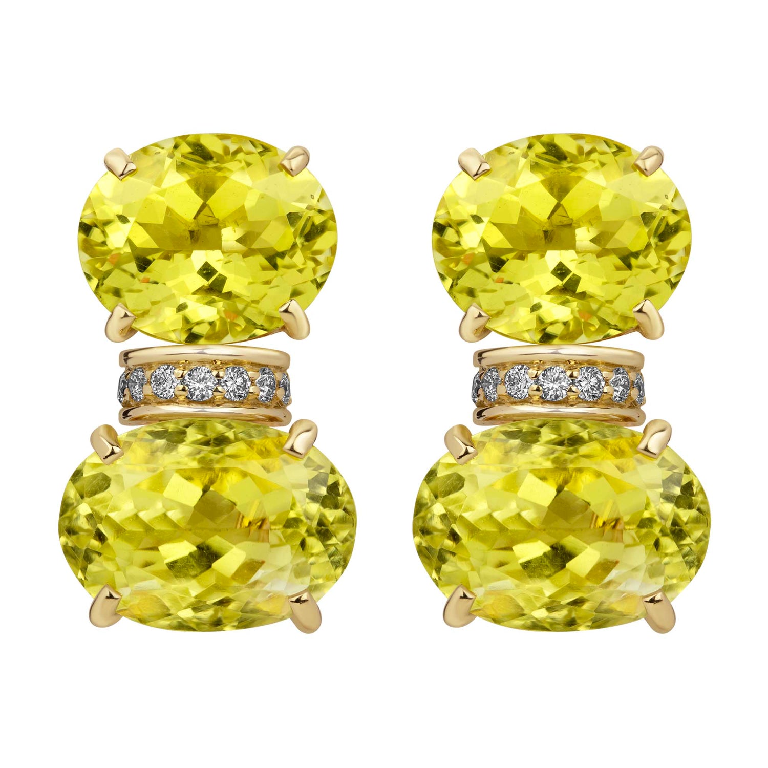 Earrings - Lemon Quartz and Diamond | Singhvi Jewels