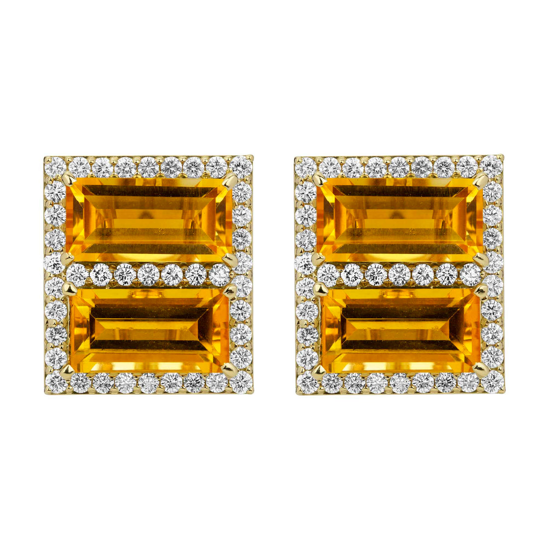 Earrings - Citrine and Diamond | Singhvi Jewels