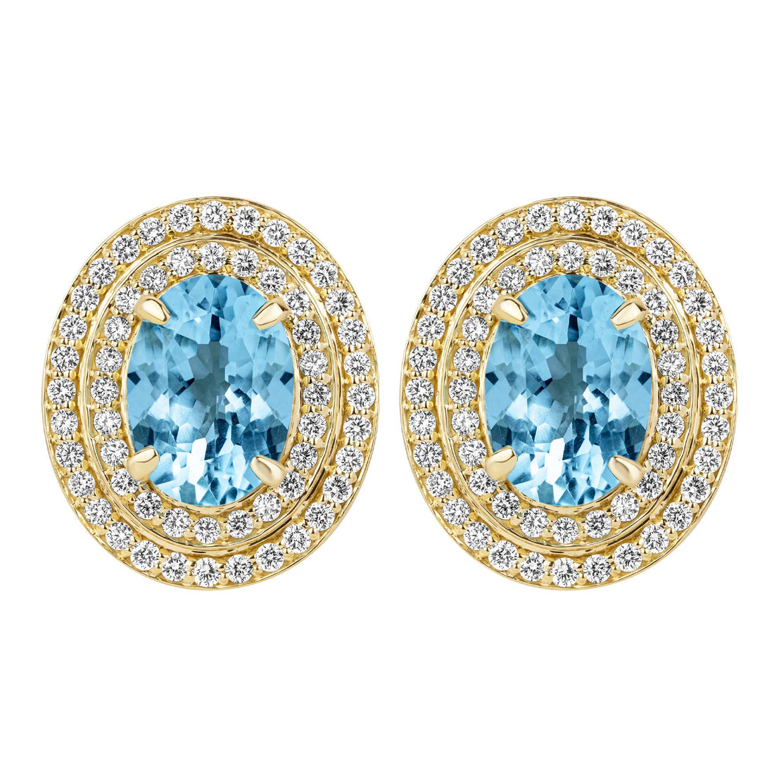 Earrings - Blue Topaz And Diamond
