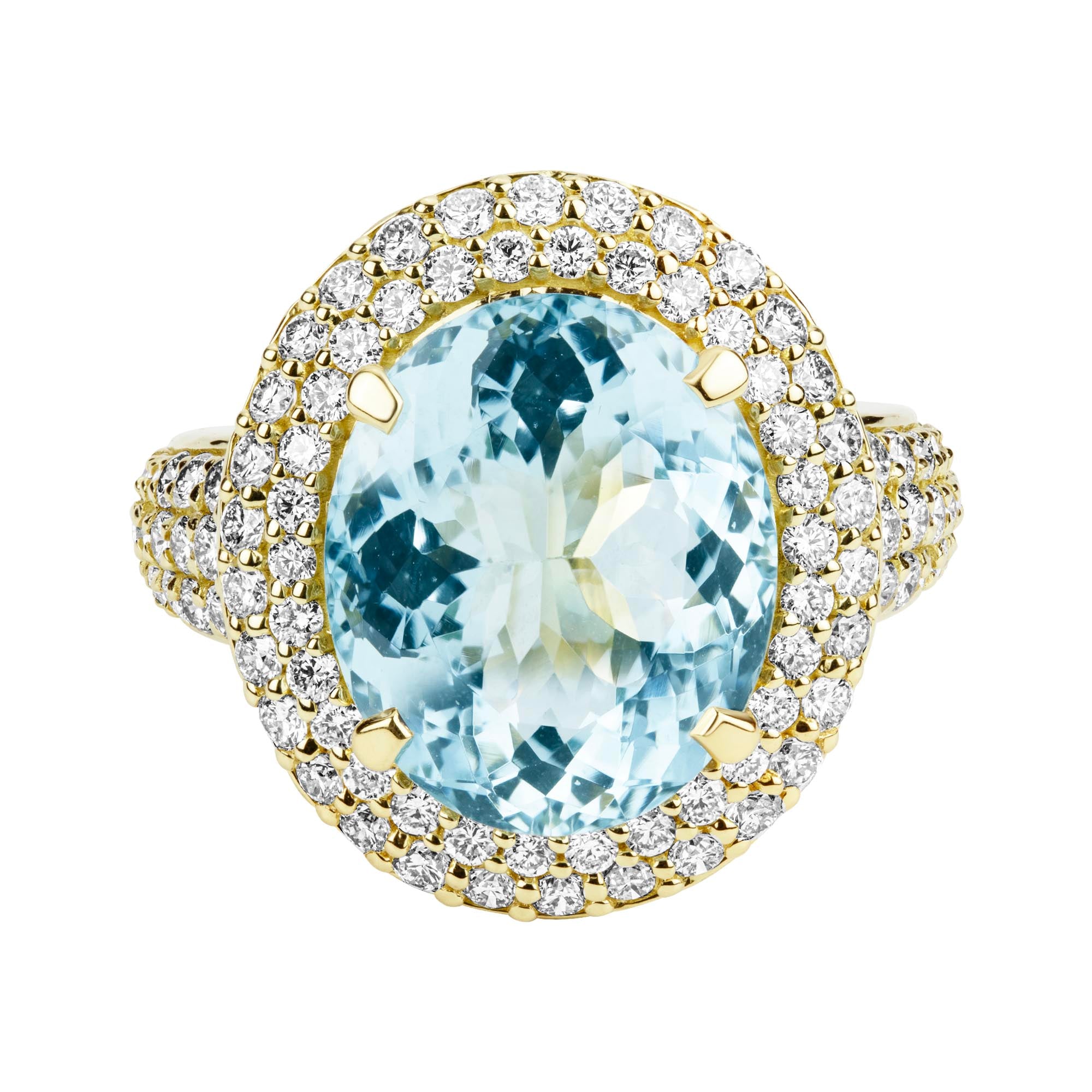 Ring - Aquamarine And Diamond (2390B) | Singhvi Jewels