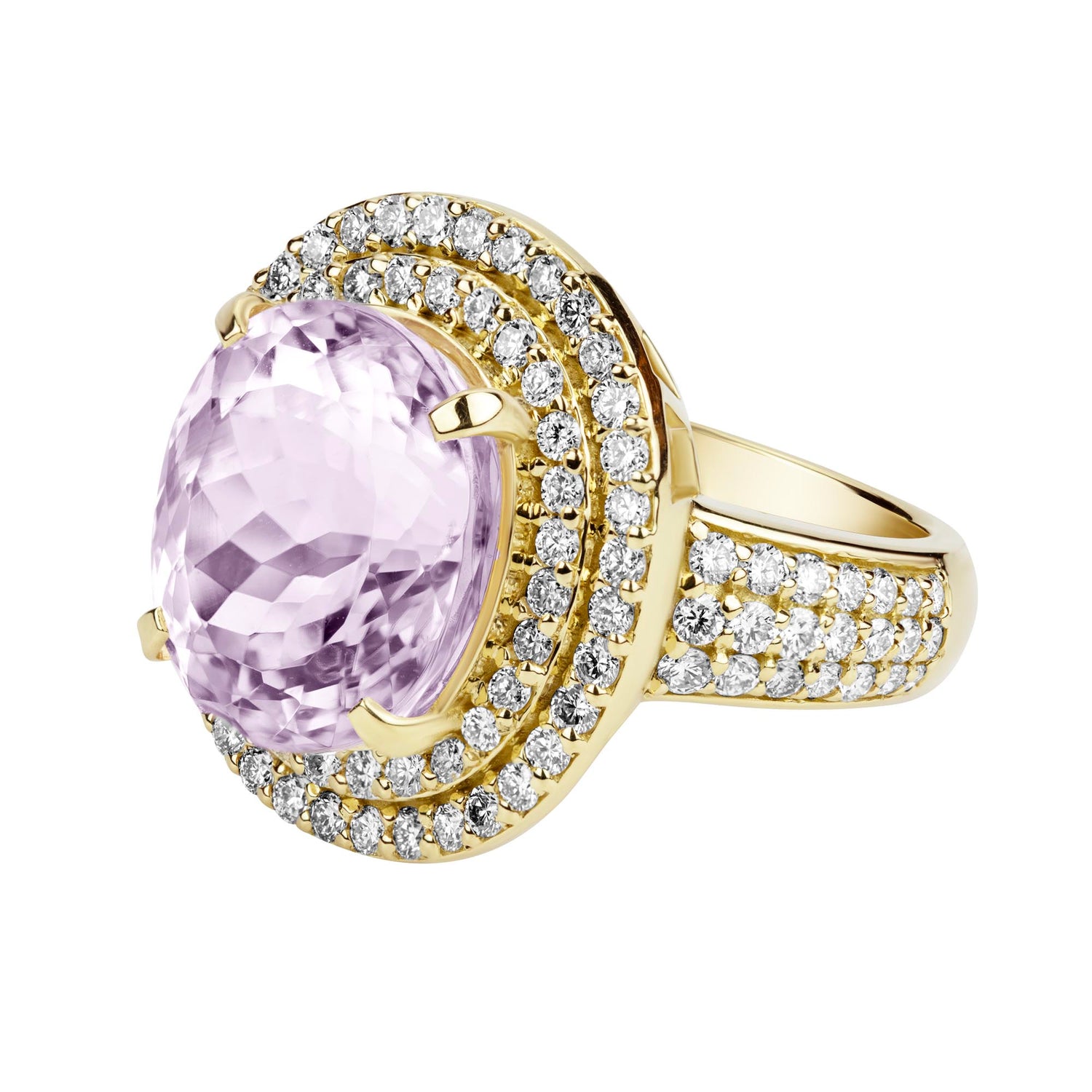 Ring - Kunzite And Diamond (2390C) | Singhvi Jewels