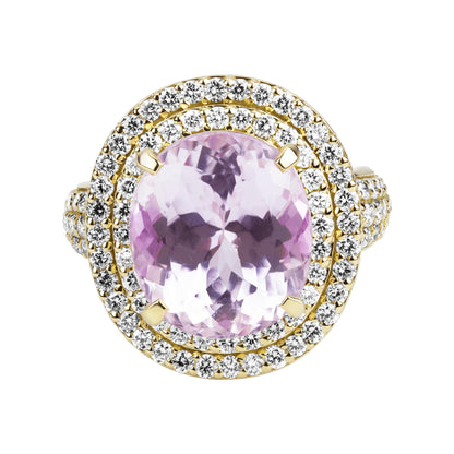 Ring - Kunzite And Diamond (2390C) | Singhvi Jewels