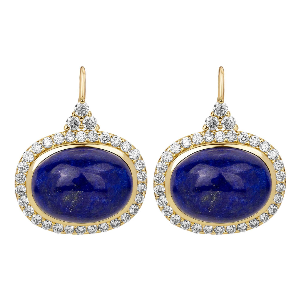 Earrings - Lapis Lazulli And Diamond