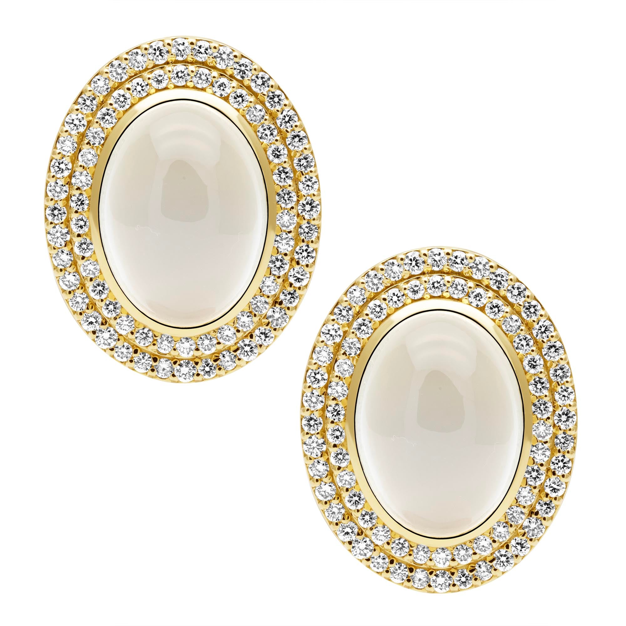 Earrings - Moonstone And Diamond (2393F) | Singhvi Jewels