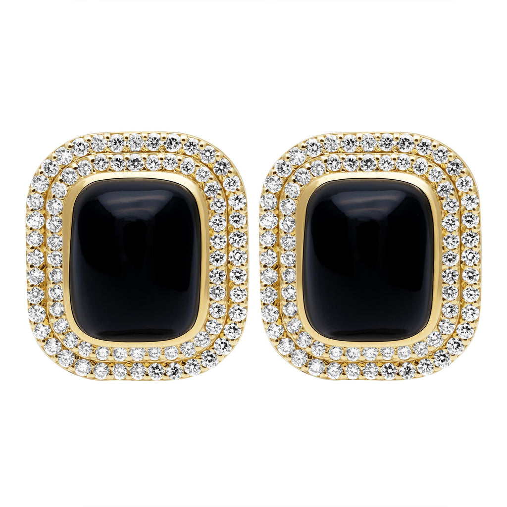 Earrings - Black Onyx And Diamond (2394A)