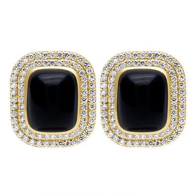 Earrings - Black Onyx And Diamond (2394A)