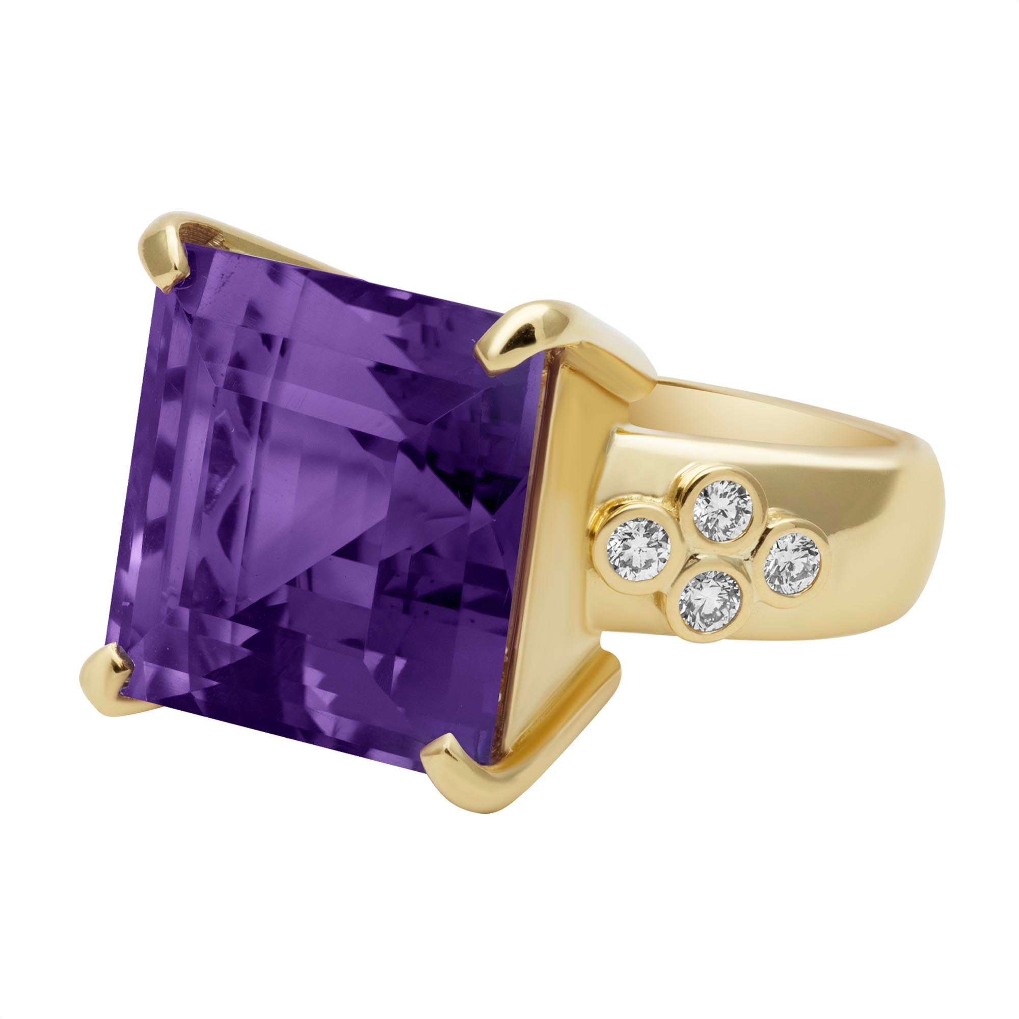Ring - Amethyst And Diamond (2394B) | Singhvi Jewels