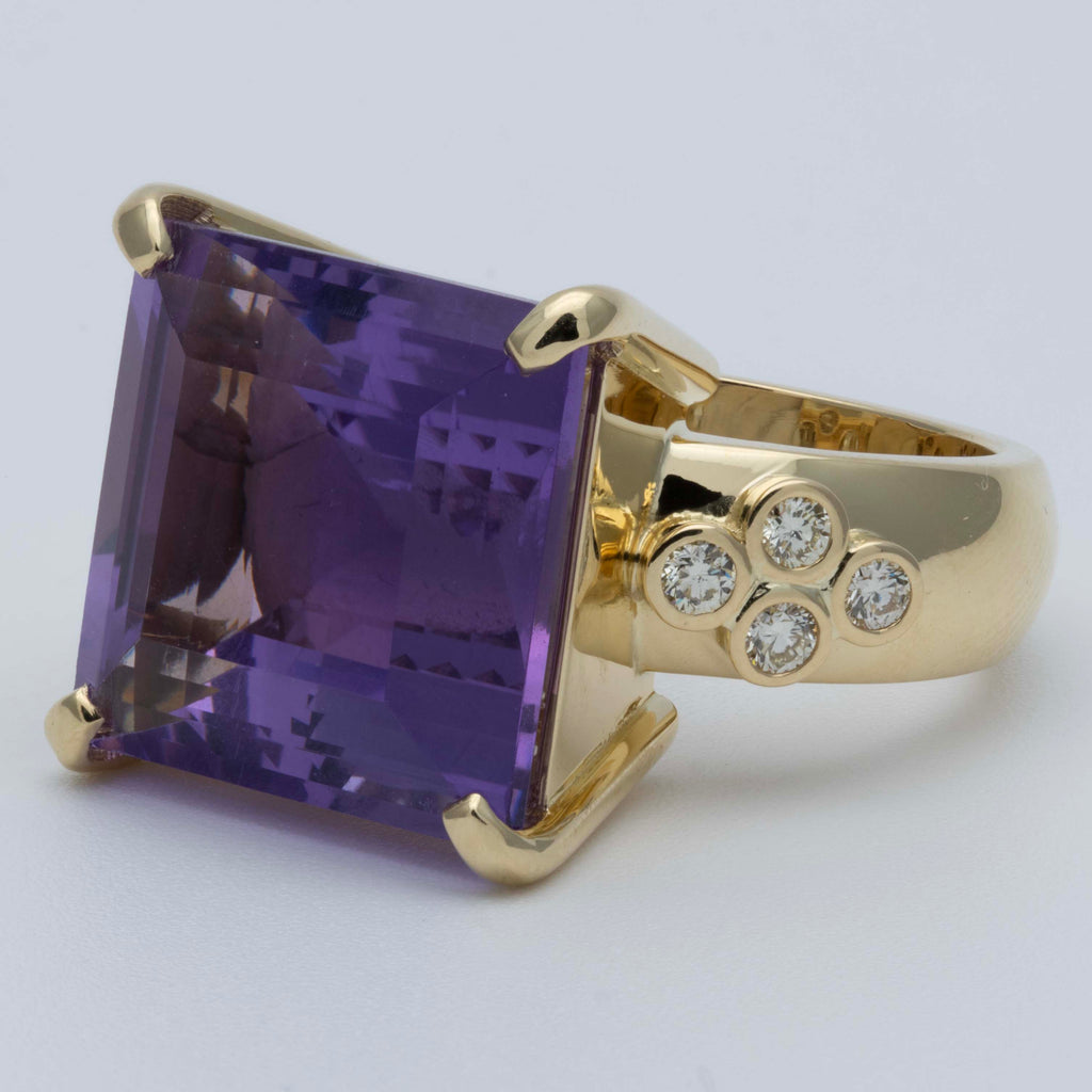 Repair - Amethyst and Diamond in 18K Gold (2394B)
