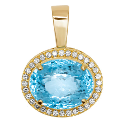 Pendant - Blue Topaz And Diamond