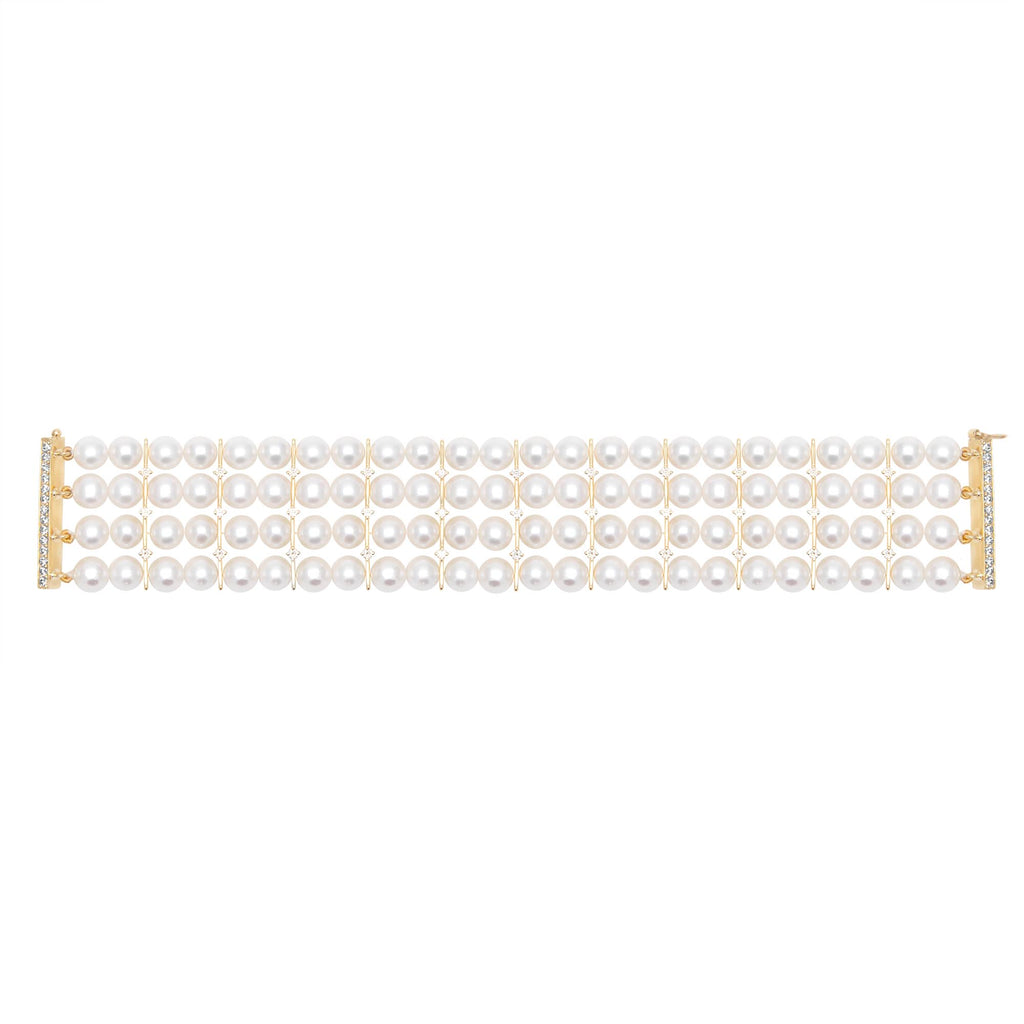 Bracelet - Freshwater Pearl And Diamond