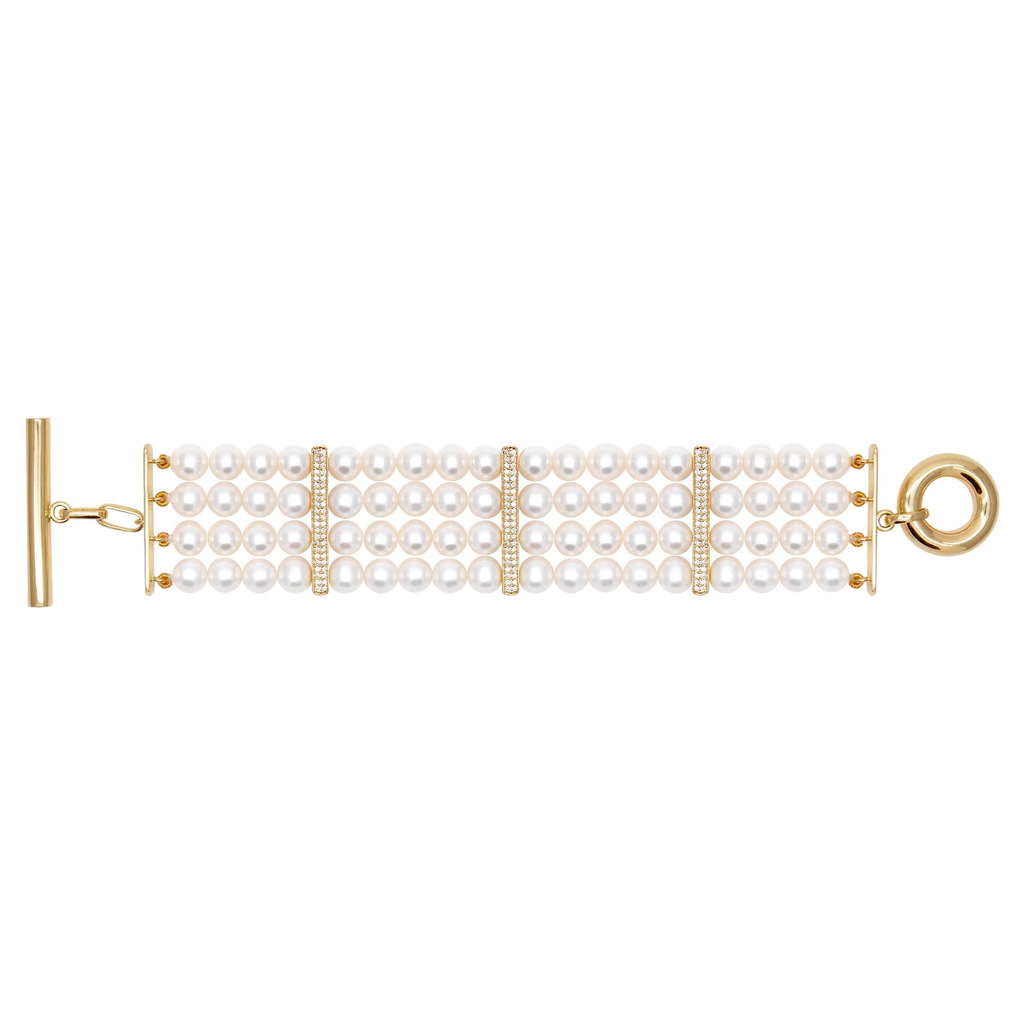 Bracelet - Fresh Water Pearl And Diamond (2396B) | Singhvi Jewels