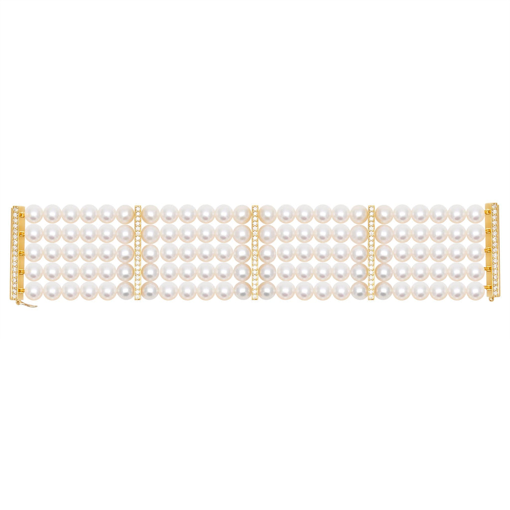 Bracelet - Fresh Water Pearl And Diamond