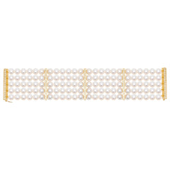 Bracelet - Fresh Water Pearl And Diamond