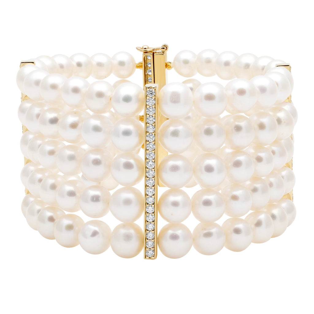 Bracelet - Fresh Water Pearl And Diamond