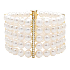 Bracelet - Fresh Water Pearl And Diamond
