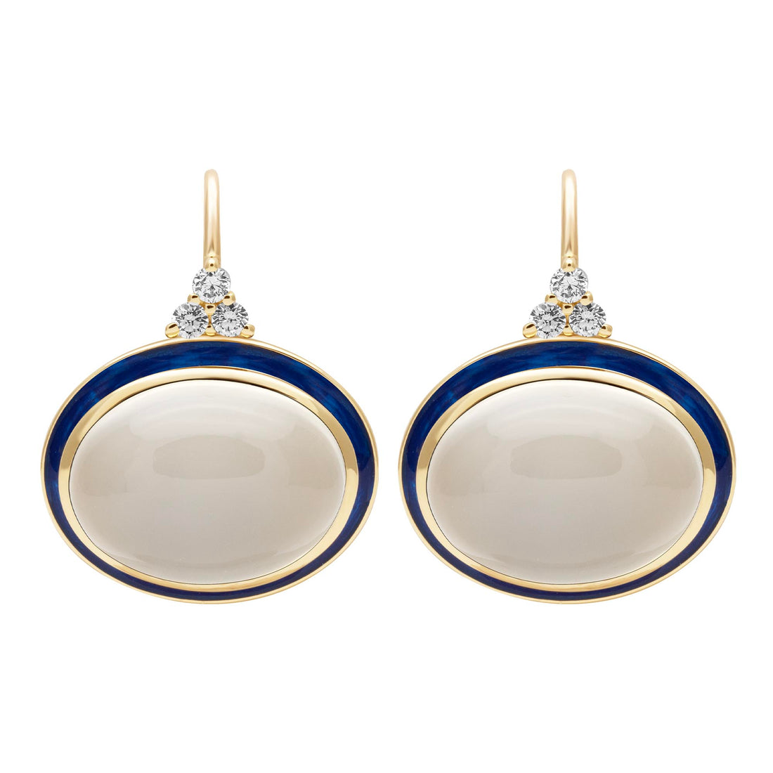 Earrings - Moonstone and Diamond (Enamel) | Singhvi Jewels