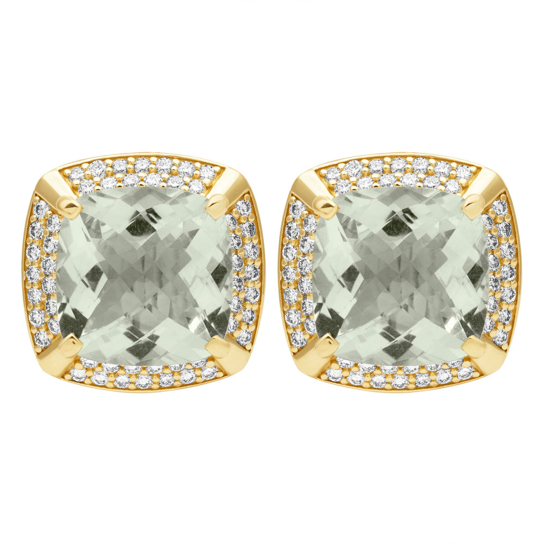 Earrings - Green Quartz and Diamond | Singhvi Jewels