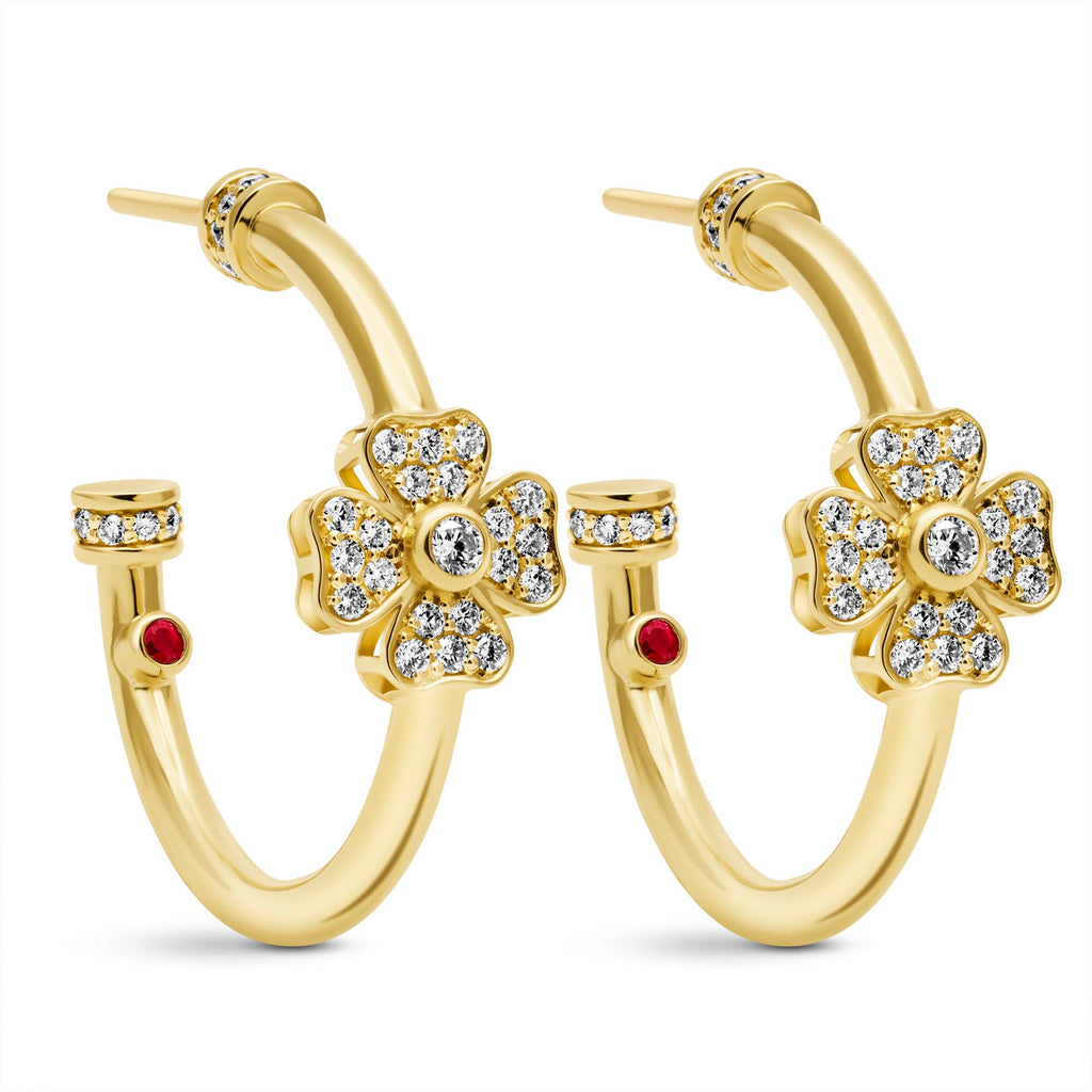 Earrings - Diamond And Ruby (2424C)