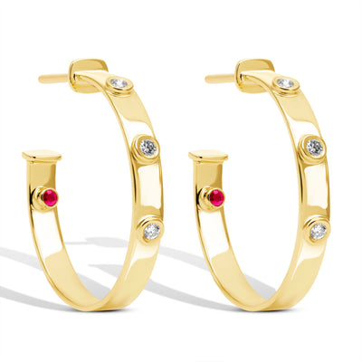 Repair - Earrings - Diamond And Ruby (2424D)