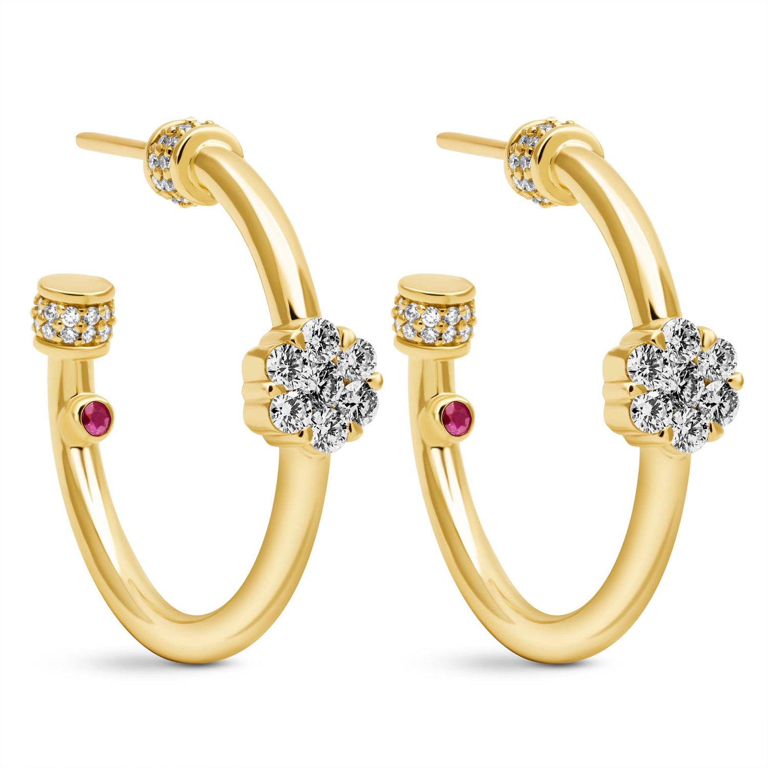 Earrings - Diamond and Ruby | Singhvi Jewels