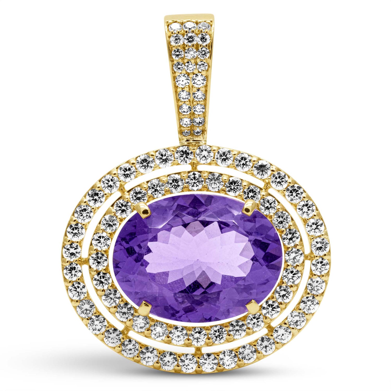 Repair - Pendant - Amethyst and Diamond in 18K Gold | Singhvi Jewels