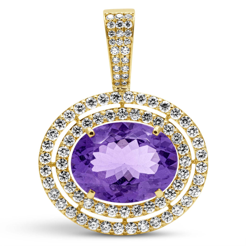 Repair - Pendant - Amethyst and Diamond in 18K Gold