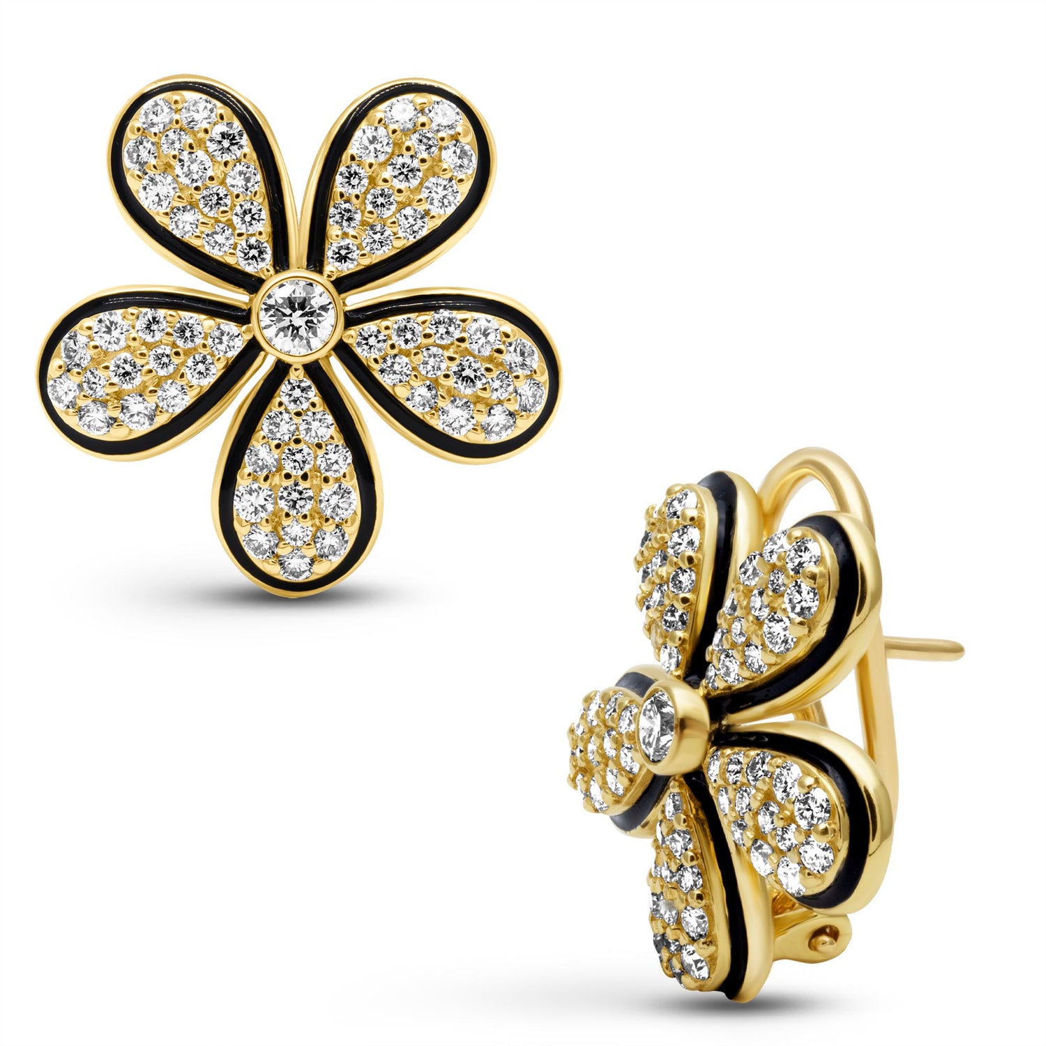 Earrings - Diamond (Enamel) (2437B)
