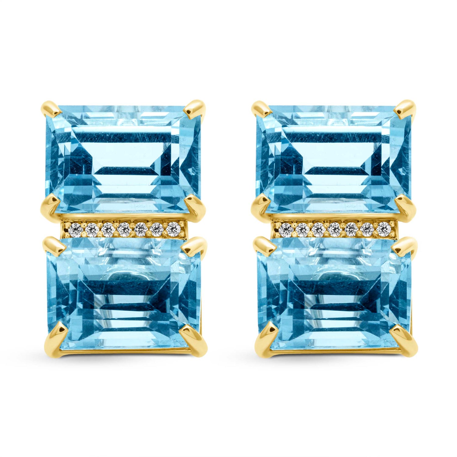 Earrings - Blue Topaz And Diamond (2439F)