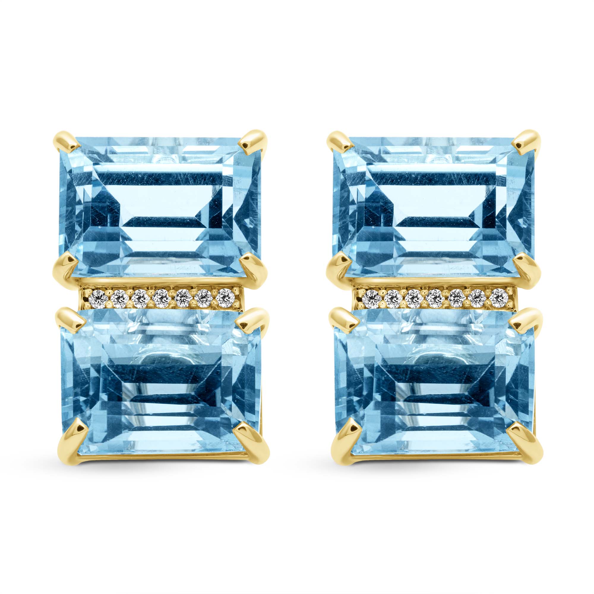 Earrings - Blue Topaz And Diamond (2439F)
