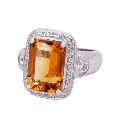 Ring- Citrine and Diamond (244IS) | Singhvi Jewels