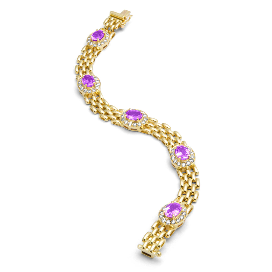 Bracelet - Pink Sapphire And Diamonds