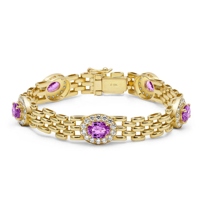 Bracelet - Pink Sapphire And Diamond (2441A)