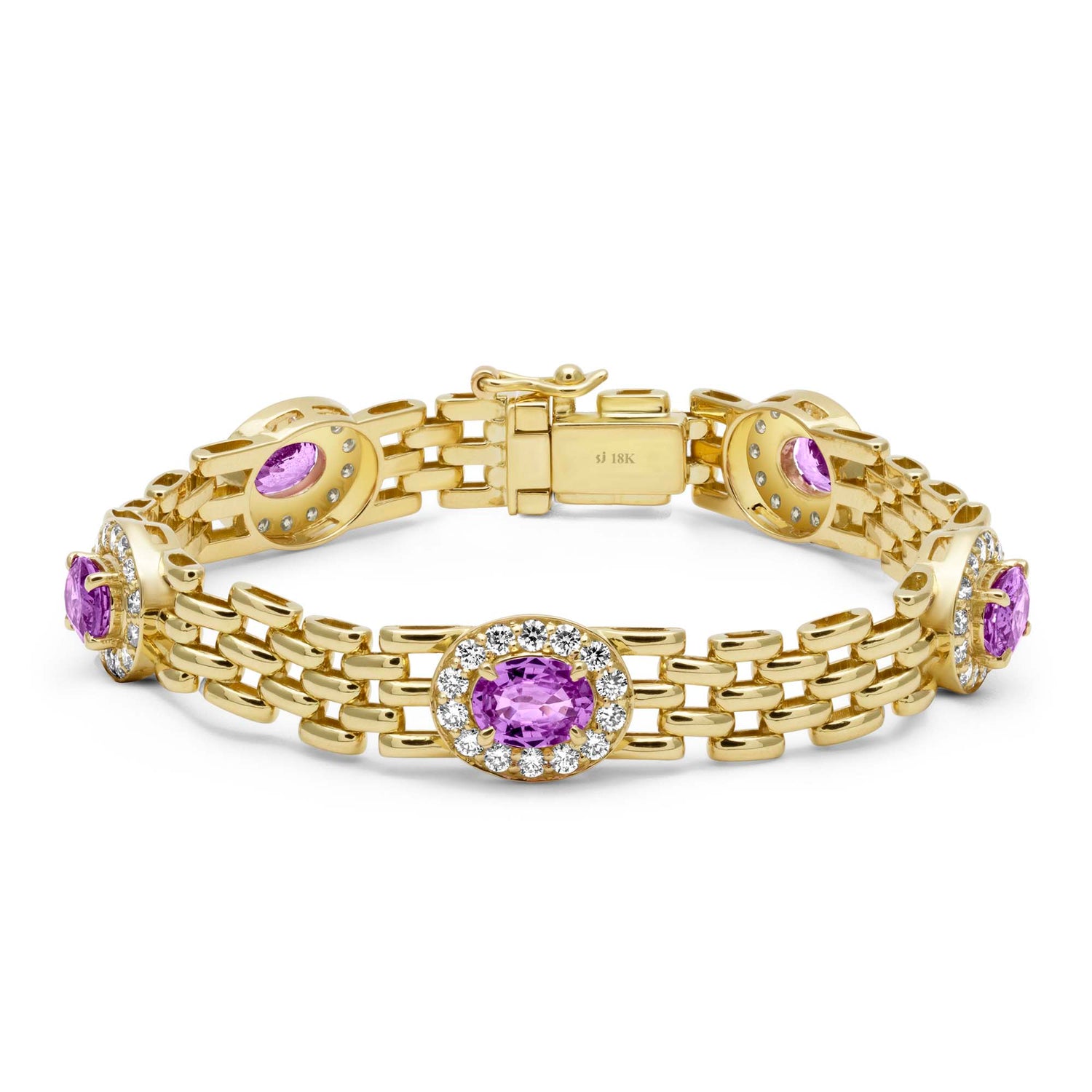 Bracelet - Pink Sapphire And Diamonds