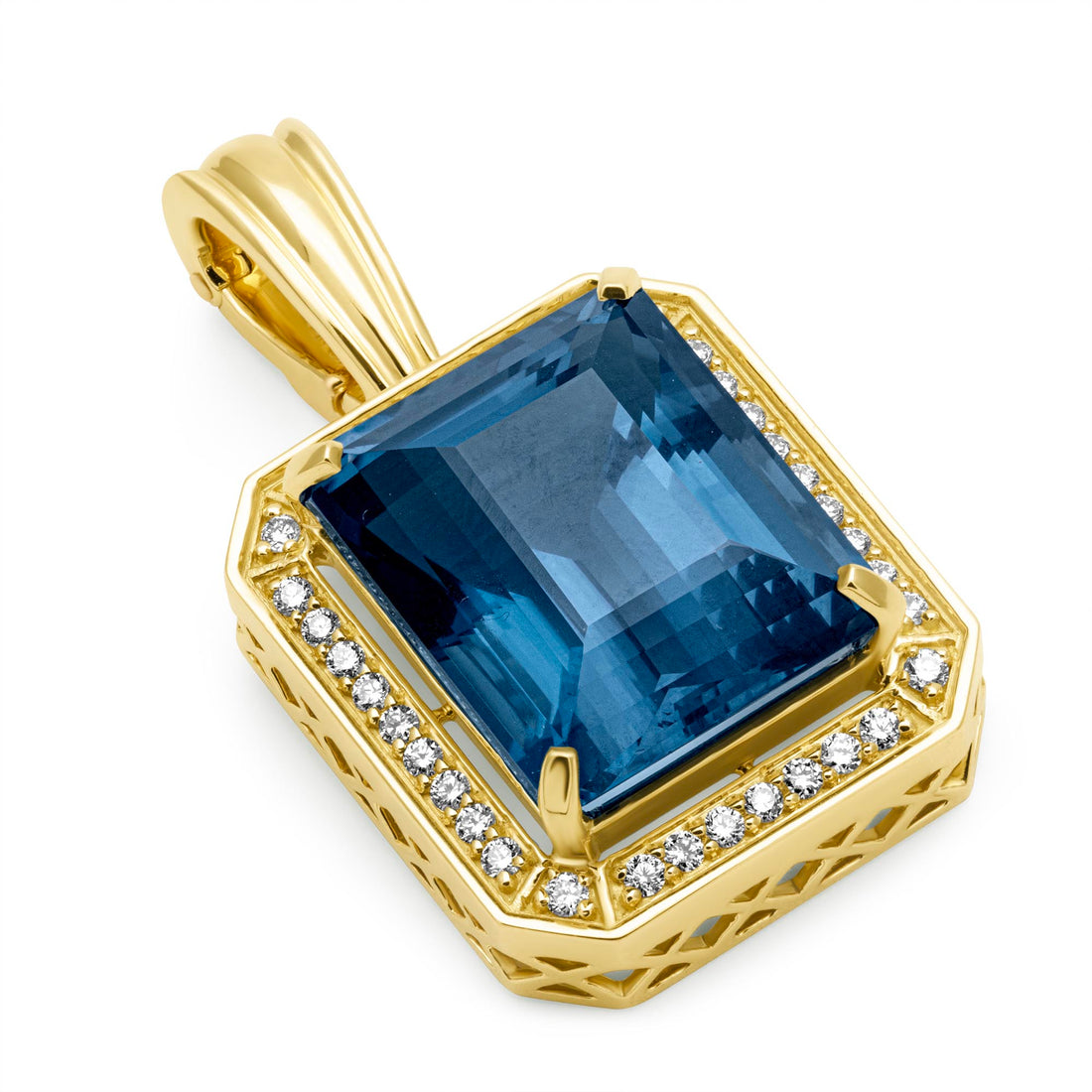 Pendant - Blue Topaz And Diamond