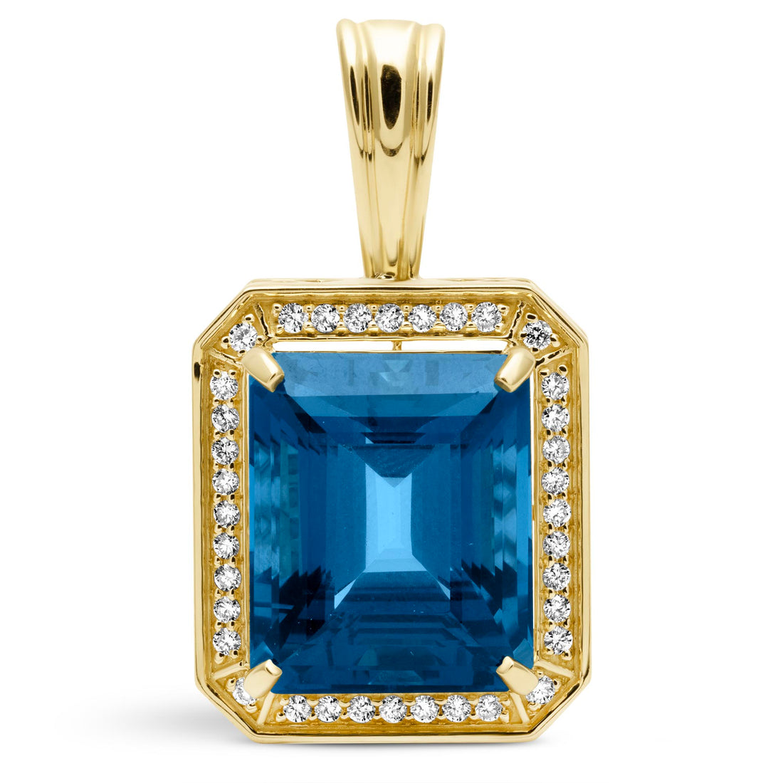 Pendant - Blue Topaz And Diamond