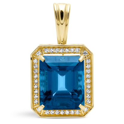 Pendant - Blue Topaz And Diamond