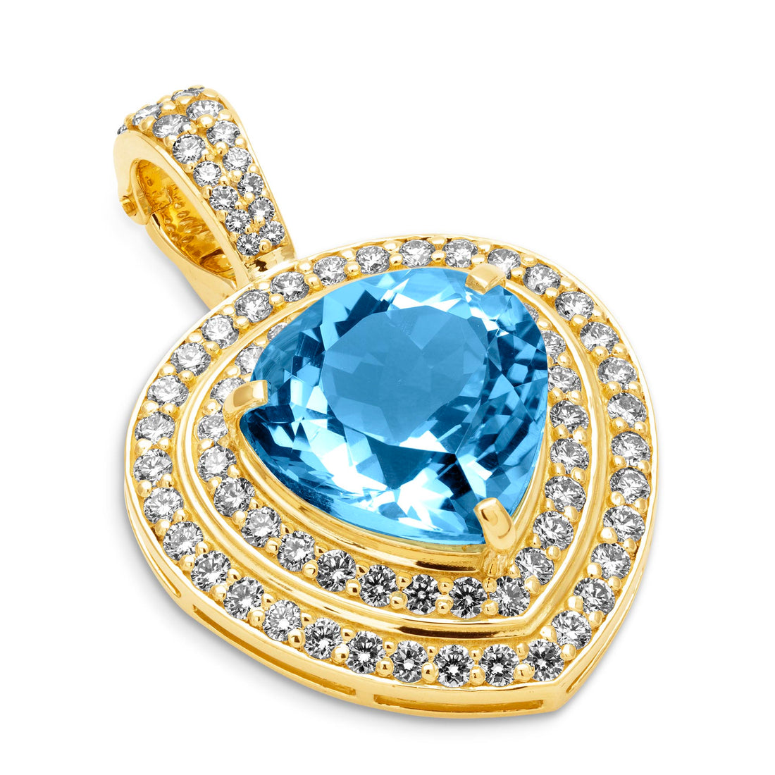 Pendant - Blue Topaz And Diamond