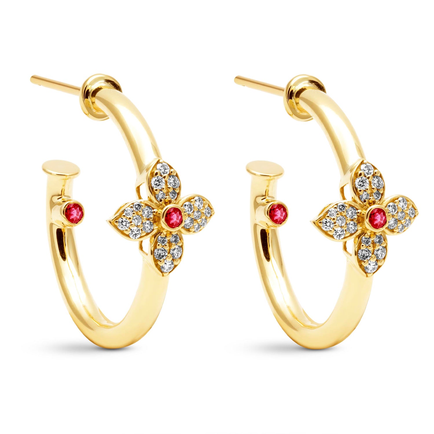 Earrings - Ruby And Diamond