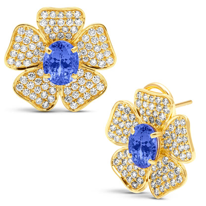 Earrings - Tanzanite And Diamond