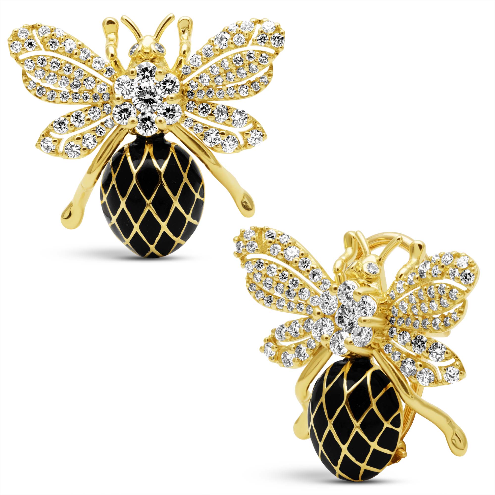 Earrings - Diamond (Enamel) (2448J)