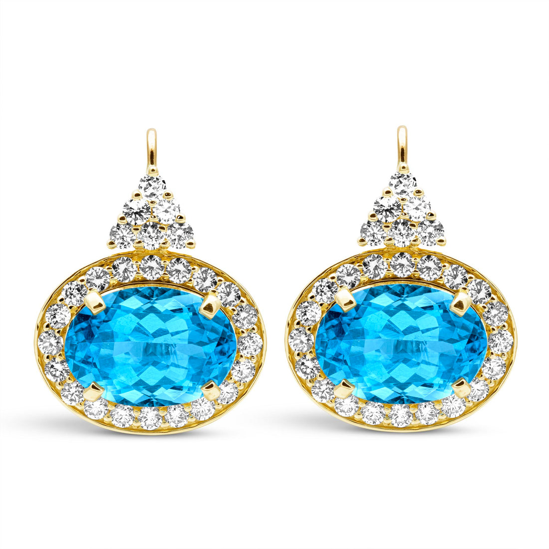 Earrings - Blue Topaz And Diamond