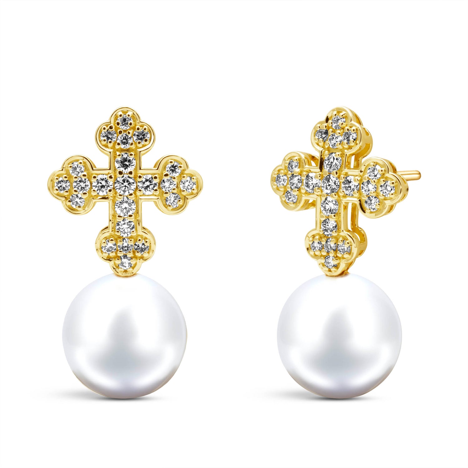 Earrings - South Sea Pearl And Diamond (2456C)