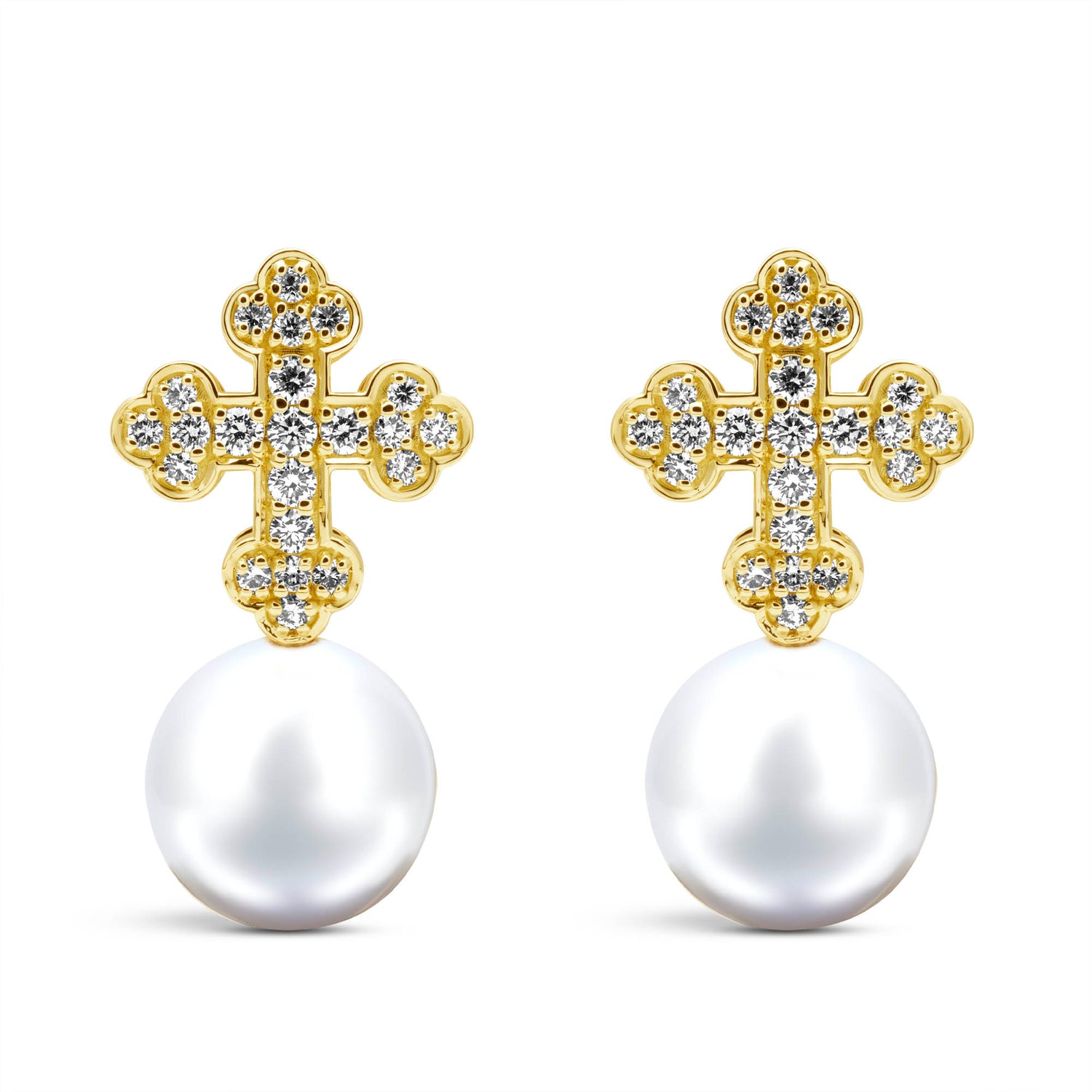 Earrings - South Sea Pearl And Diamond (2456C)