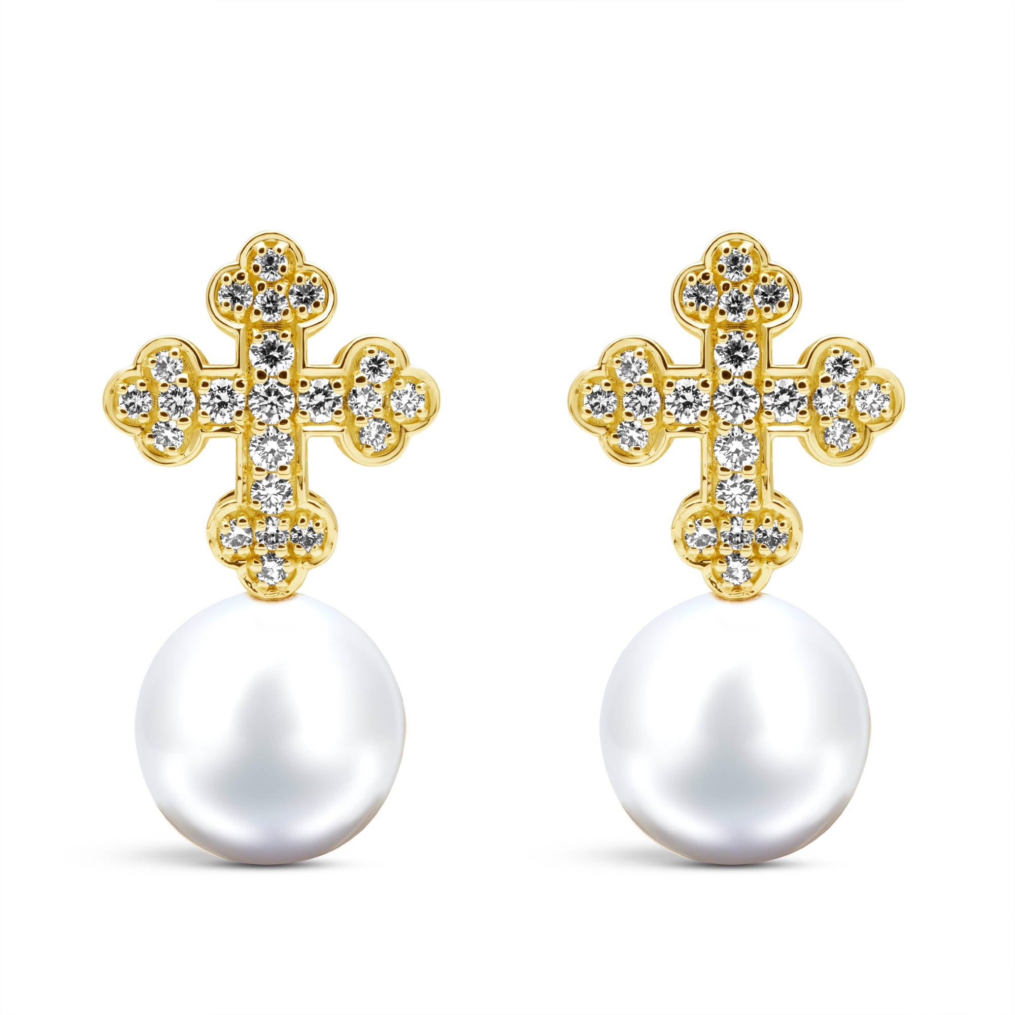 Earrings - South Sea Pearl And Diamond (2456C)