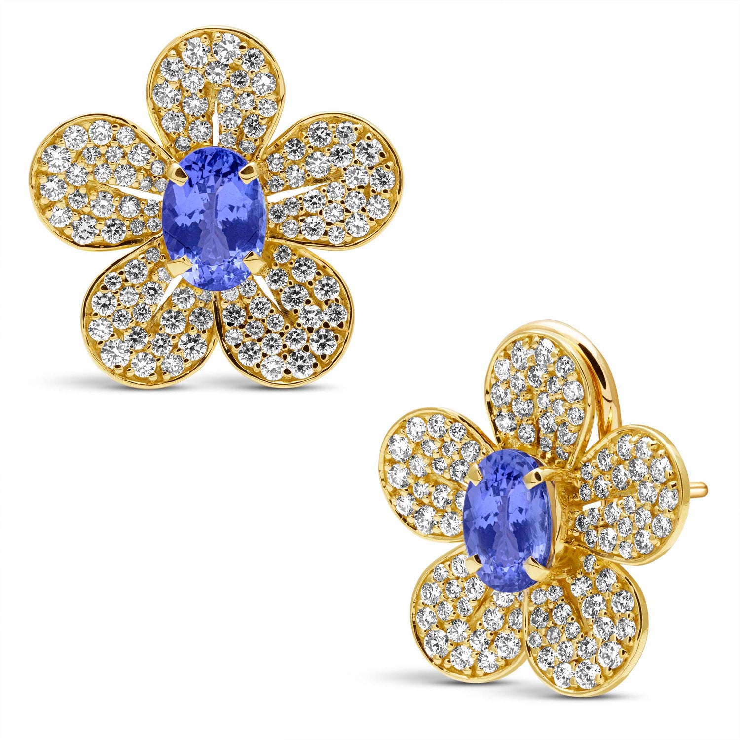 Earrings - Tanzanite And Diamond