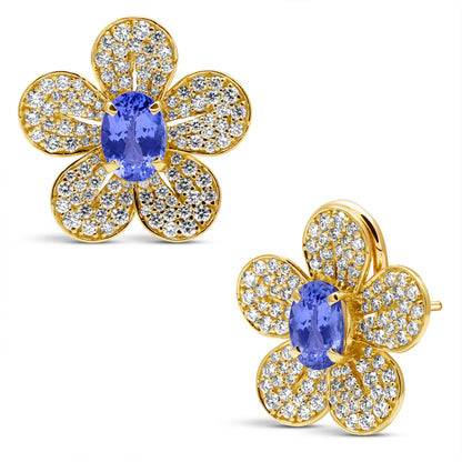 Earrings - Tanzanite And Diamond