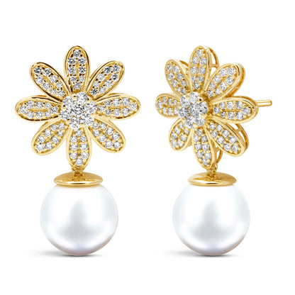 Earrings - South Sea Pearl And Diamond (2457I)